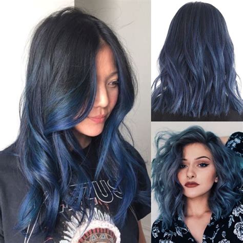 Smokey Denim Blue Hair Color Ombré Denim Blue Hair Blue Hair Denim Hair