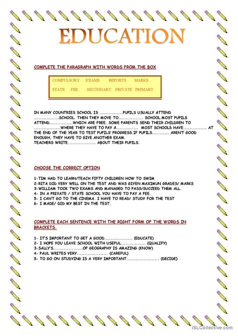 Education English Esl Worksheets Pdf And Doc