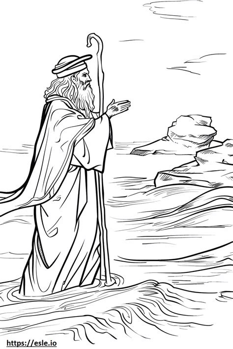 Moses parting the red sea coloring sheet