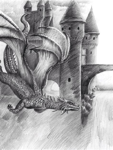 Dragoncastle Drawing 3 Castle Drawing City Drawing Drawing Artwork