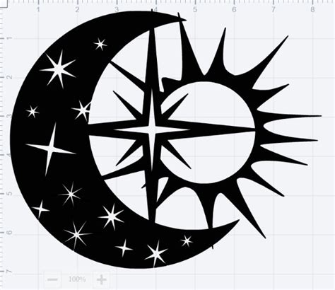 Sun And Moon 3 Pack Svg Eps Dxf Pdf Studio 3 Cut Files Etsy