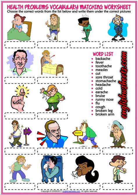 Harry suffers from hay fever and sneezes a lot if he's near grass or flowers. Resultado de imagen de vocabulary about illnesses pdf | Juegos en ingles, Ingles niños ...