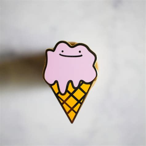 Cute Kawaii Ditto Pokemon Ice Cream Food Hard Enamel Pin Etsy