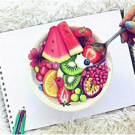 Learn how to draw realistic fruit with colored pencils. Cool drawing Fruit salad | Fruits drawing, Kristina webb ...