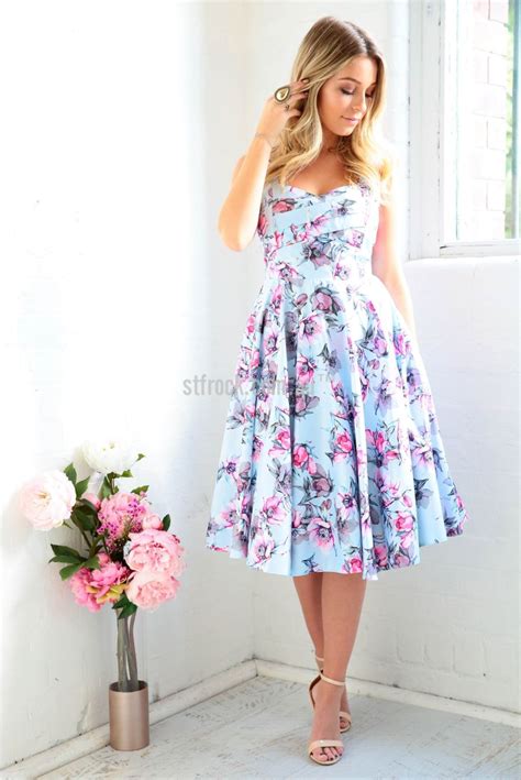 Tea Party Dress In Pink Floral St Frock Womens Floral Dress