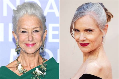 Celebrities With Gray Hair Jane Fonda Helen Mirren And More