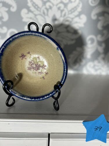 Monroe Salt Works Maine Pottery Violets Cereal Bowl 39 Ebay