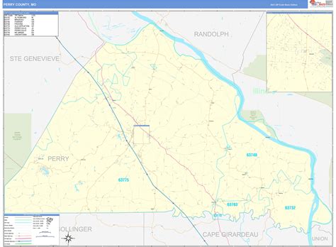 Perry County Mo Zip Code Wall Map Basic Style By Marketmaps Mapsales