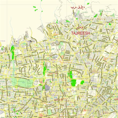 Tehran Iran Editable Layered Pdf Vector Map Maps In Vector Detailed