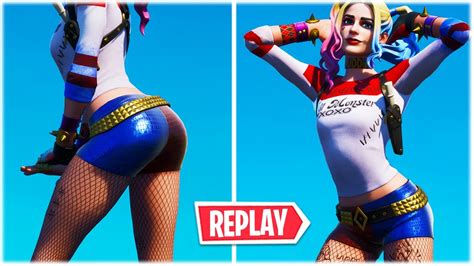 Fortnite Hot Harley Quinn Skin Showcased With Dances And Emotes In The