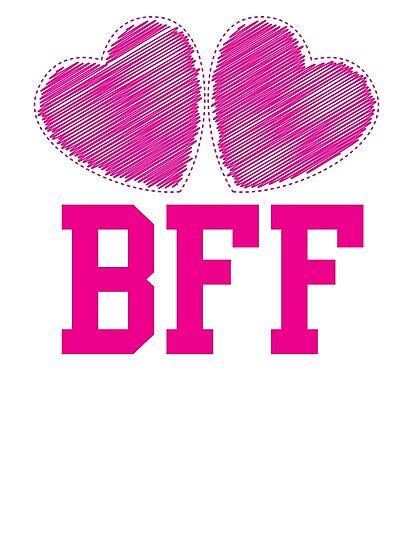 bff with cute pink hearts best friends forever photographic prints by jazzydevil redbubble
