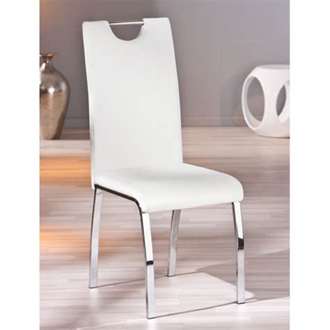 Discover the design world's best chrome dining chairs at perigold. Martini Dining Chair In White Faux Leather With Chrome Base
