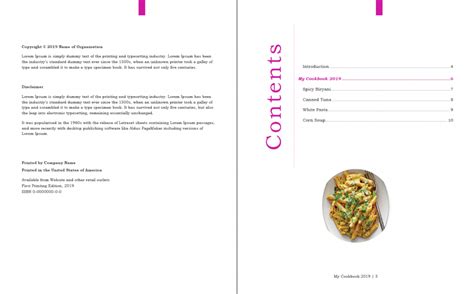 Beautiful Cookbook Design Template In Word