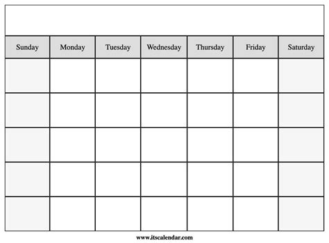 Fill In Blank Calendar ⋆ Calendar For Planning