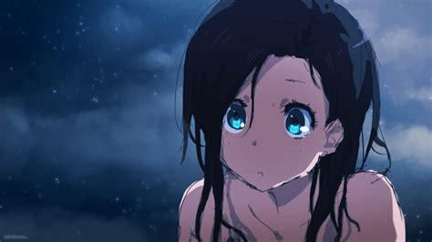 Fondos De Pantalla Ilustración Pelo Largo Anime Chicas Anime Ojos Azules Oscuridad