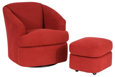 The best choice of upholstery for your swivel glider rocker chair with ottoman depends on the design scheme of your living room. Contemporary Swivel Barrel Chair and Ottoman with Casters ...