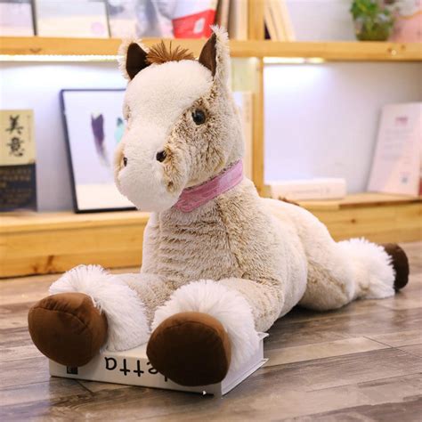 Giant Stuffed Horse Toy Realistic Plush Animal Pillow Big Horse Plush