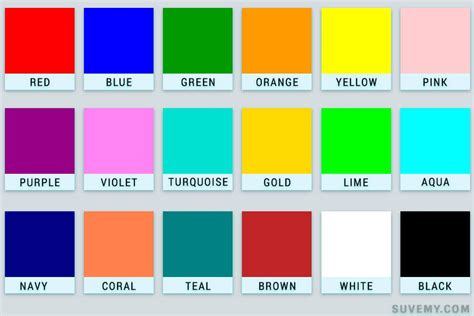 Colours Names In English Colors Name In English All Colours Name