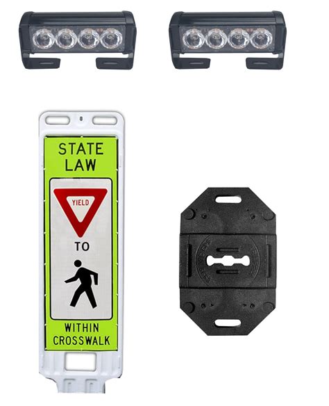 Pedestrian Crosswalk Sign 24 With Led Flashing Lights Warningworx