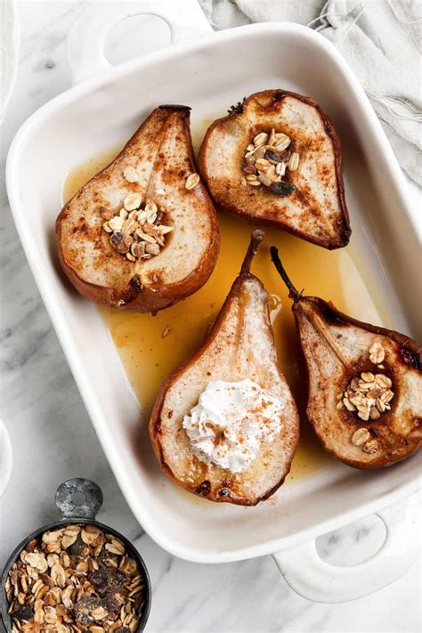 Healthy Baked Pears With Cinnamon Running On Real Food