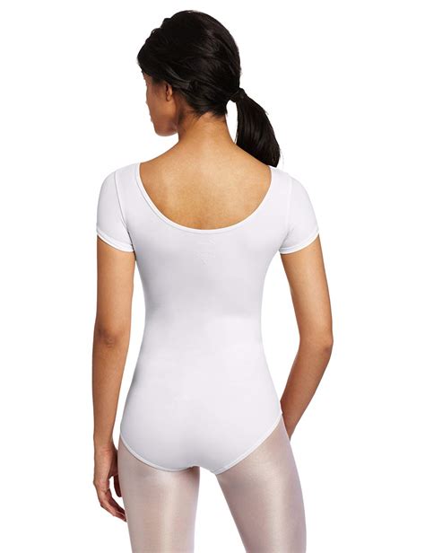 Women S Team Basic Short Sleeve Leotard White Large White Size Large 0k Ebay
