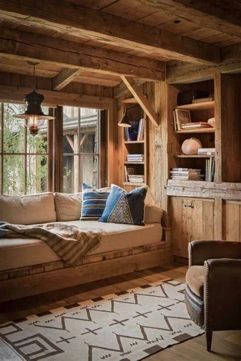 Reading Nook Style At Home Cabin Style Log Style Interior And