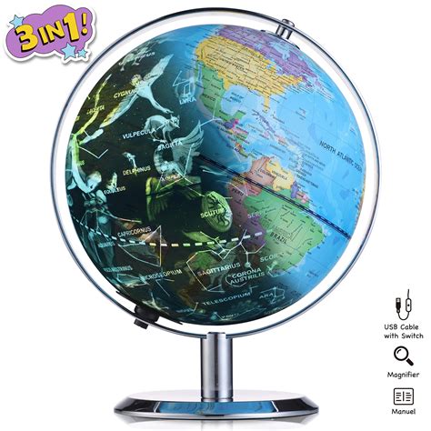Buy Globe For Kids Learning 8 Inchs 360°rotation Illuminated Led Light