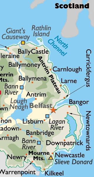 Northern Ireland Maps Including Outline And Topographical Maps
