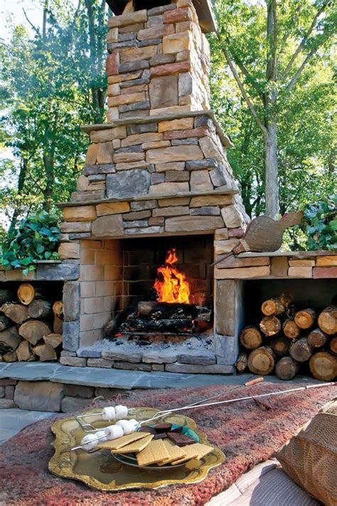 34 Beautiful Stone Fireplaces That Rock Outdoor Stone Fireplaces