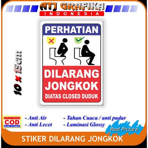 Jual Stiker New Dilarang Jongkok Kloset Wc Duduk Sticker Kamar Mandi