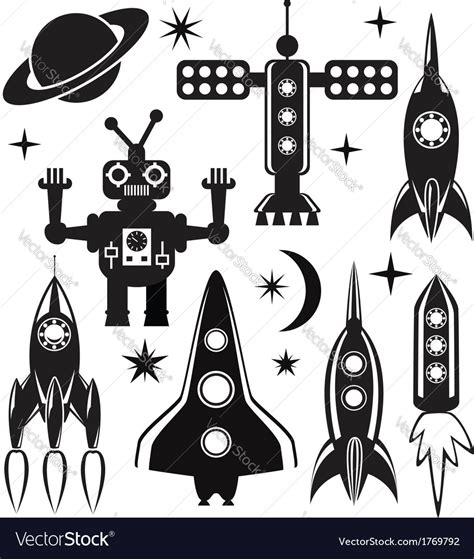 Space Symbols Royalty Free Vector Image Vectorstock