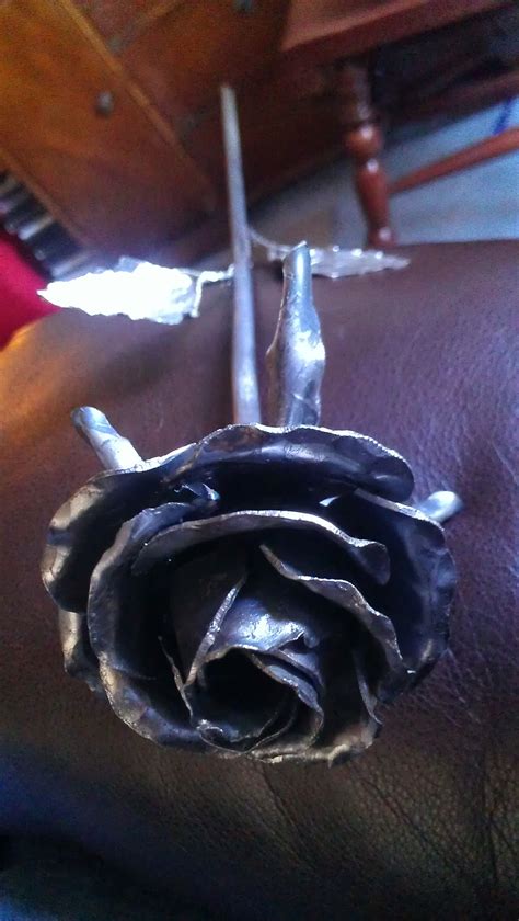 A Hand Forged Wrought Iron Rose I Made Iron Rose Wrought Hand Forged