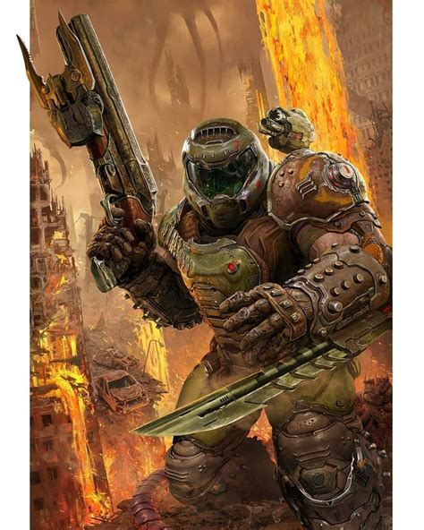 Doom Slayer Doom Eternal Art By Harry Osborn Video Game Movies Video