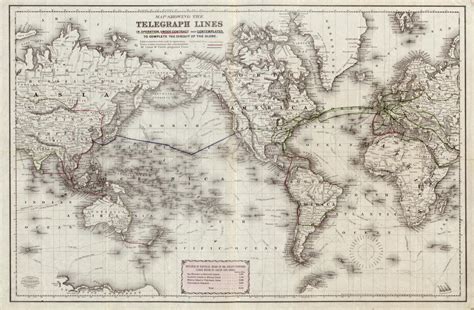 Map Showing The Telegraph Lines In Operation Under Contract And Contemplated To Complete The