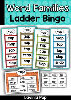 Free online 1st grade books! Word Family Ladder Bingo by Lavinia Pop | Teachers Pay ...