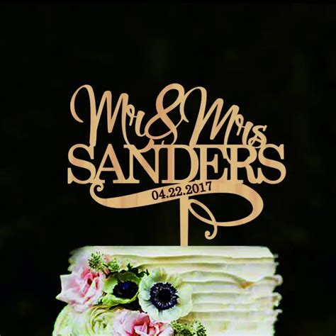 Mr And Mrs Wedding Cake Topper Personalized Name Wedding Cake Topper Wedding Cake Decorations