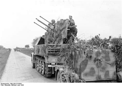 Photo German Flakvierling 38 Anti Aircraft Gun Mounted On The Back Of