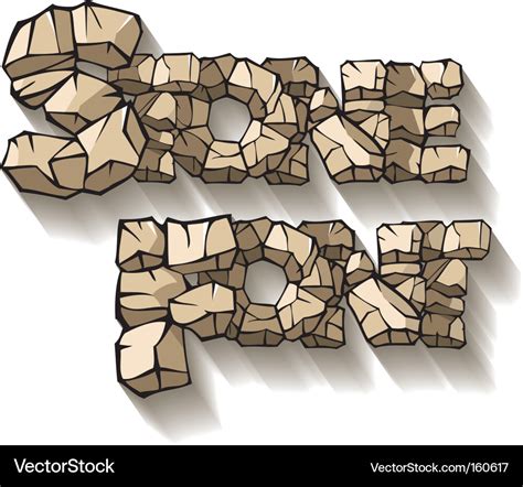 Stone Font Royalty Free Vector Image Vectorstock