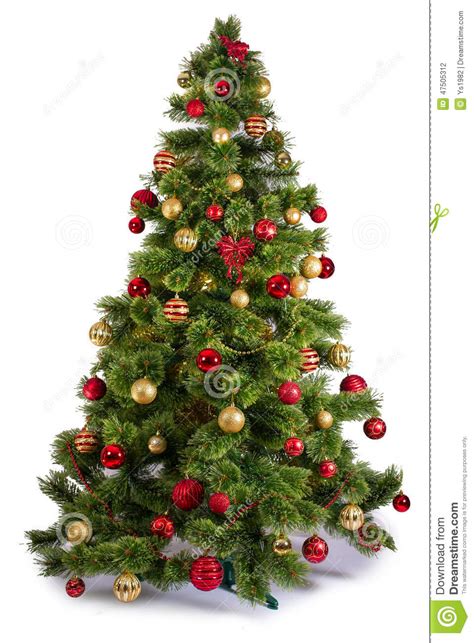 Decorated Christmas Tree On White Background Stock Photo Image 47505312