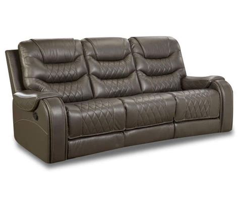 Lane Home Solutions Brighton Gray Faux Leather Reclining Sofa Big