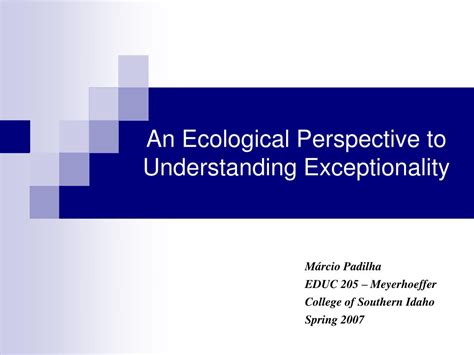 Ppt An Ecological Perspective To Understanding Exceptionality
