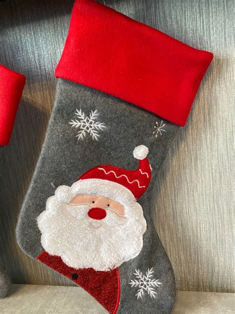 Personalised Deluxe Christmas Stocking Santa Stocking Grey Etsy Uk