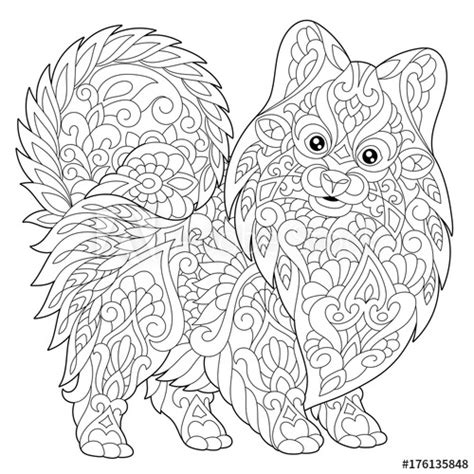 75+ zentangle art designs, patterns & zentangle coloring pages for adults & kids. "Coloring page of pomeranian, dog symbol of 2018 Chinese ...
