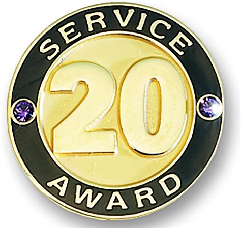 Tcdesignerproducts 20 Year Service Gold Award Pin With Stones 12 Pins
