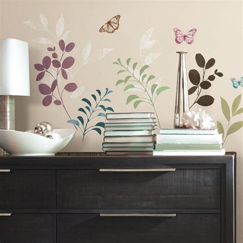Shipped with usps first class. BOTANICAL BUTTERFLY PEEL AND STICK WALL DECALS |Peel And ...