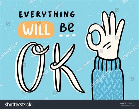 Everything Will Be Ok Vector Illustration Stock Vector Royalty Free