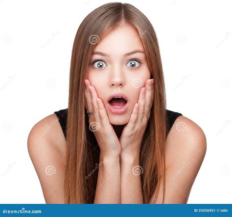 portrait of surprised beautiful girl stock image image of excited emotion 25556951