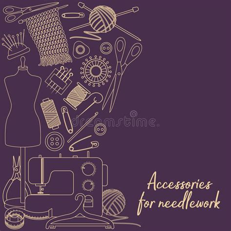 Accessories For Needlework Stock Vector Illustration Of Fashion