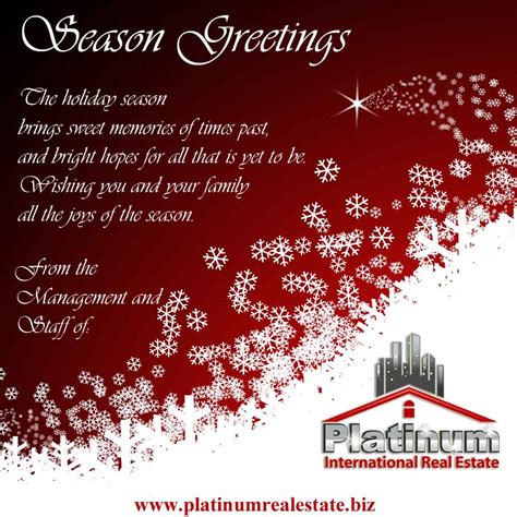 We did not find results for: Platinum International Real Estate and Investments - Belize Division.: Season Greetings from the ...