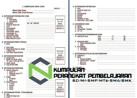 Contoh Buku Induk Siswa - IMAGESEE